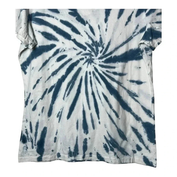 0655. LIKE LOVE SHORT SLEEVE TOP BLUE/WHITE TIE DYE PATTERN SIZE SMALL COTTON - Picture 10 of 10